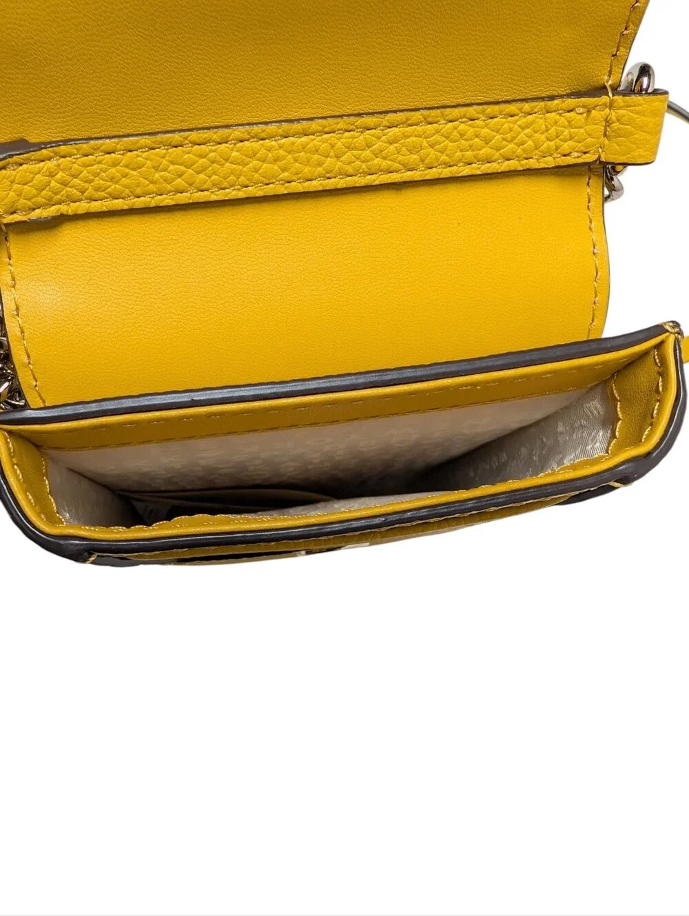 Kate Spade Yellow Phone Crossbody Bag Pebbled Leather Chain Strap NWOT
